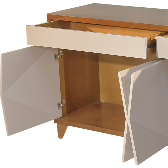 Buffet Turim com 04 Portas e 02 Gavetas em Detalhes Laqueados