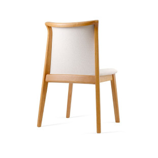 Cadeira de Jantar Aurum 01 com Encosto de Tecido em Madeira Maciça